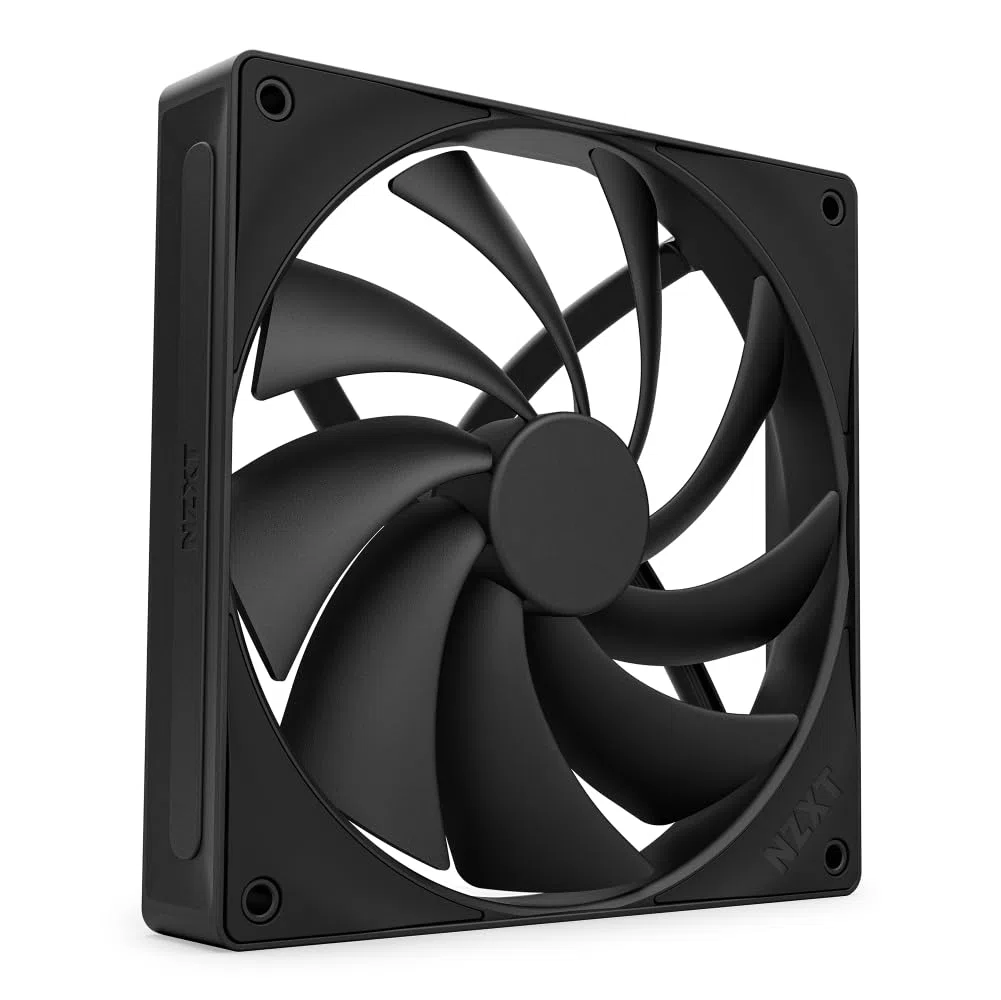 NZXT F140Q | Ventilador Silencioso de 140 mm para Caja de PC | Entrada o Salida de Aire | Marco Biselado | Rodamientos Dinámicos Fluidos | Control PWM | Negro