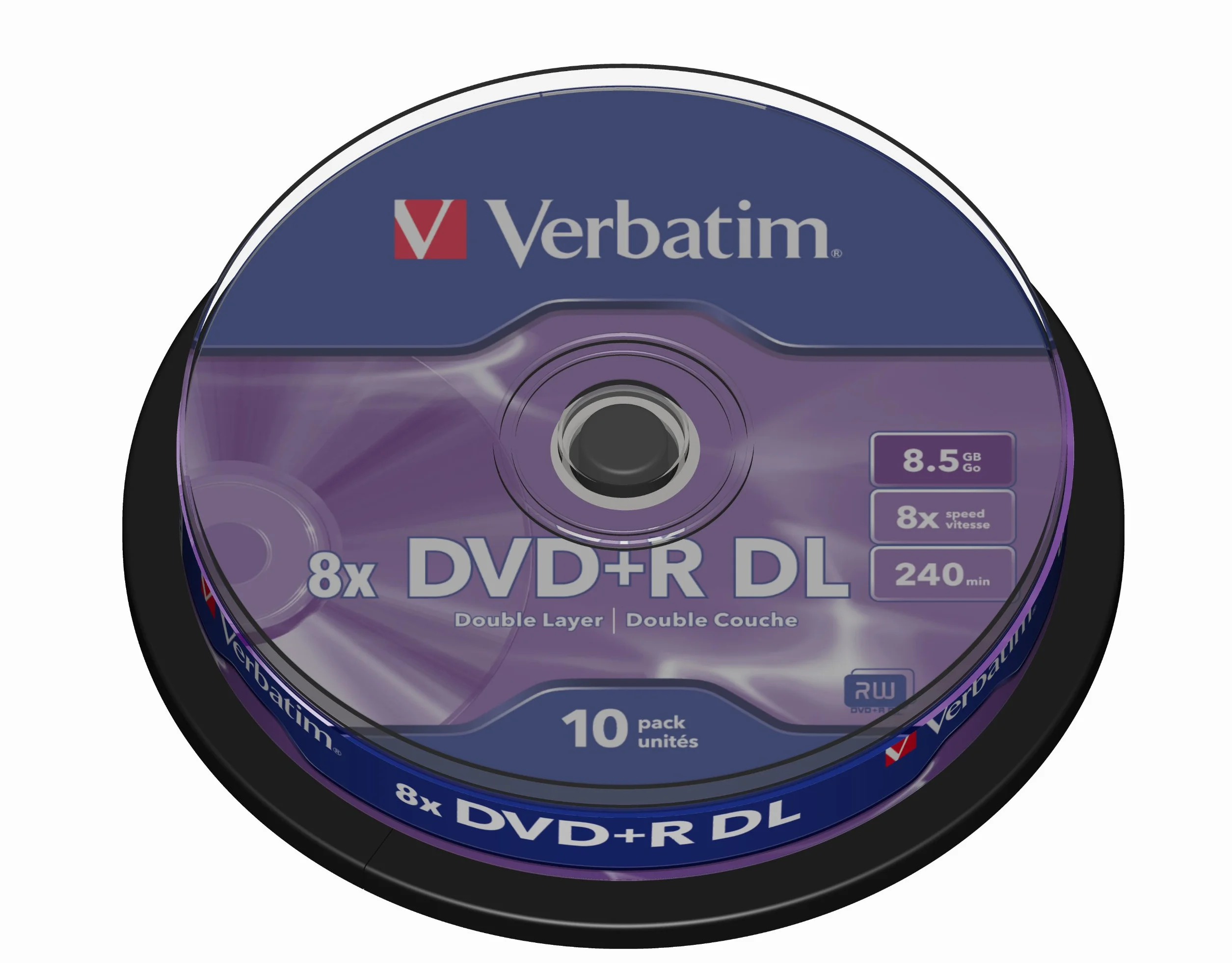 Verbatim VB-DPD55S1 - DVD+RW vírgenes (8,5 GB, DVD+R DL, 120 mm, 10 Pieza(s), 142 x 142 x 32 mm, 223 g)