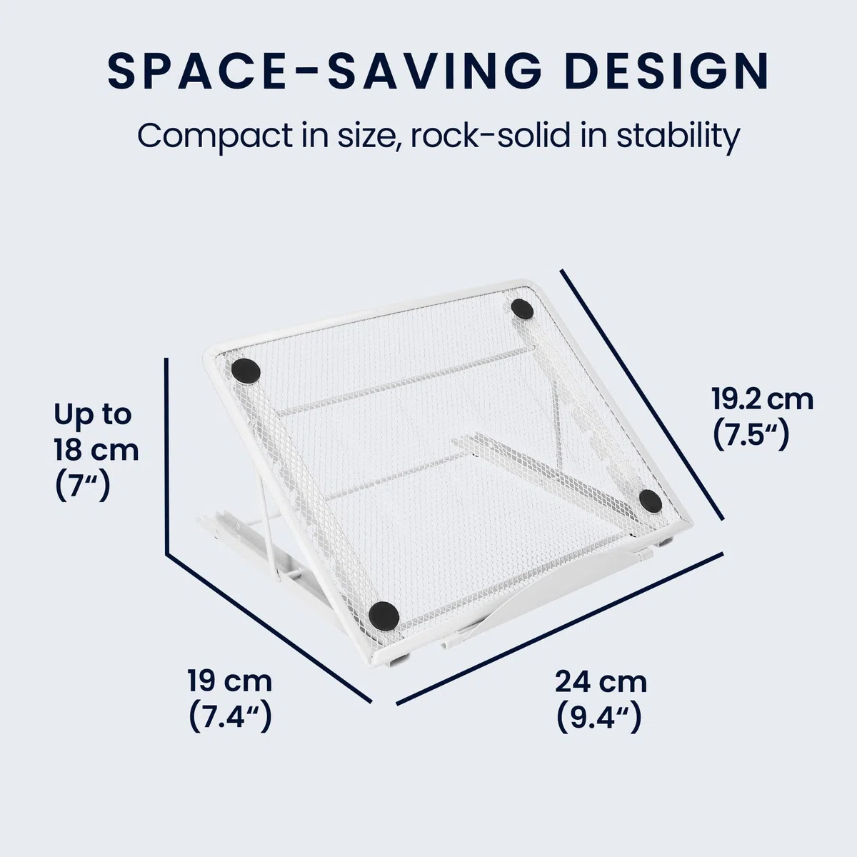 kwmobile Soporte Portatil Mesa 11 a 15,6" - Soporte Ordenador Portátil para Escritorio con 6 Alturas y Ventilación - Laptop Stand para Trabajar Estudiar y Gaming - Base Portatil Plegable