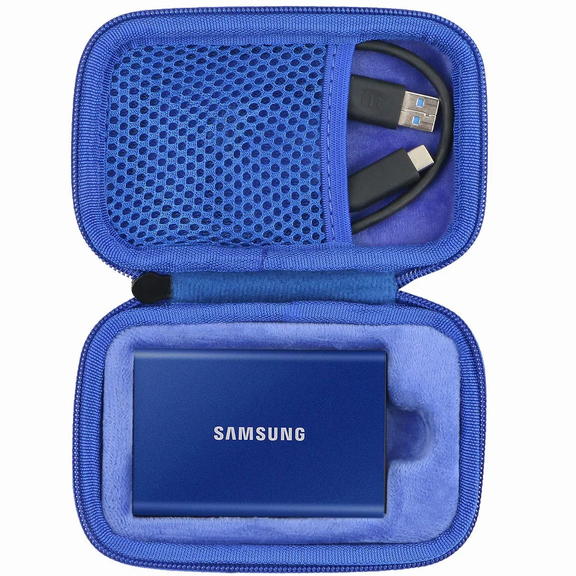 co2CREA Duro Viajar Caja Estuche Funda para Samsung T7 / T7 Touch Portable SSD (Azul)(Funda Solo)