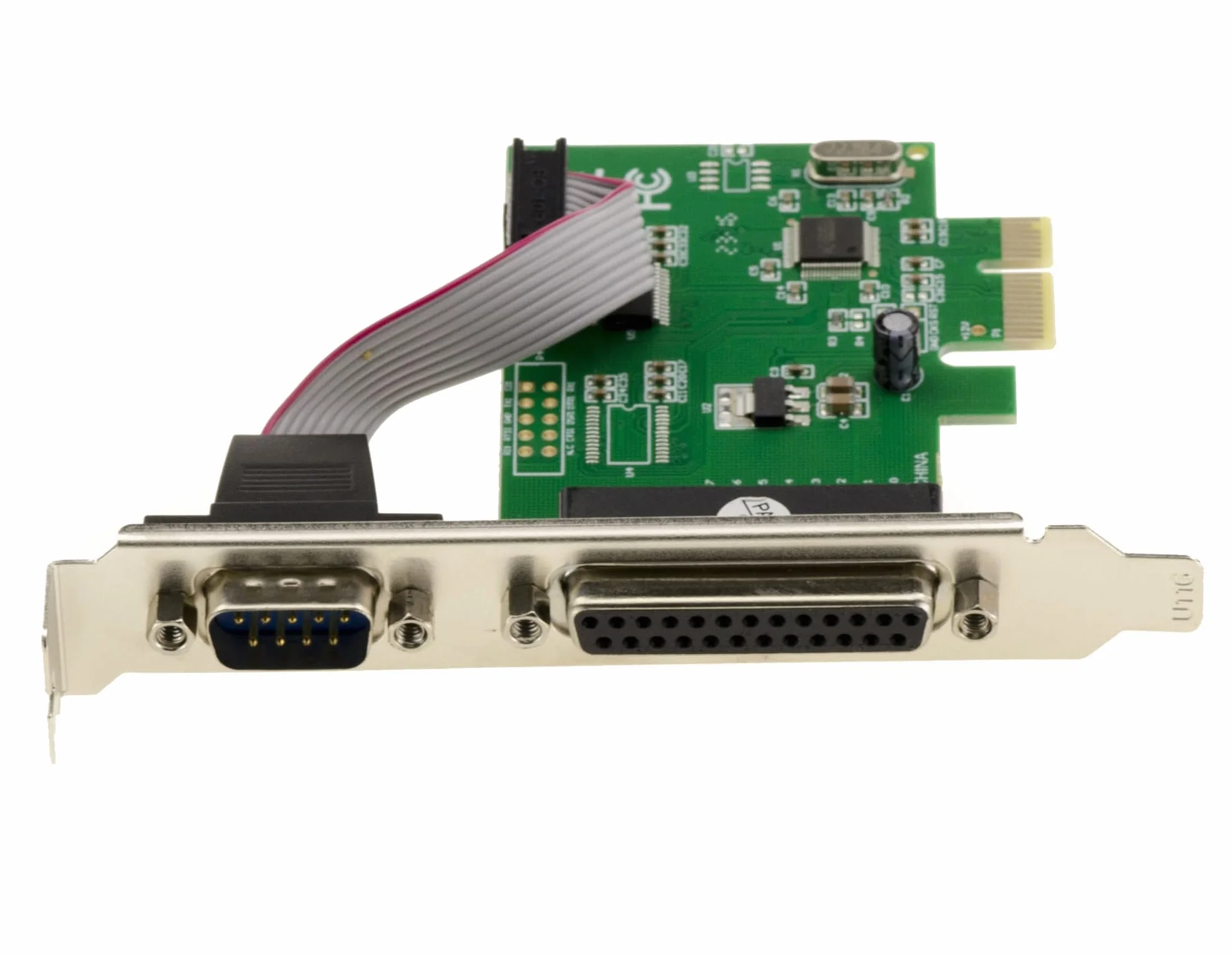 KALEA-INFORMATIQUE Tarjeta controladora combinada PCI Express PCIe con 1 Puerto Serie COM RS232 DB9 y 1 Puerto Paralelo LPT DB25 con chipset WCH382L