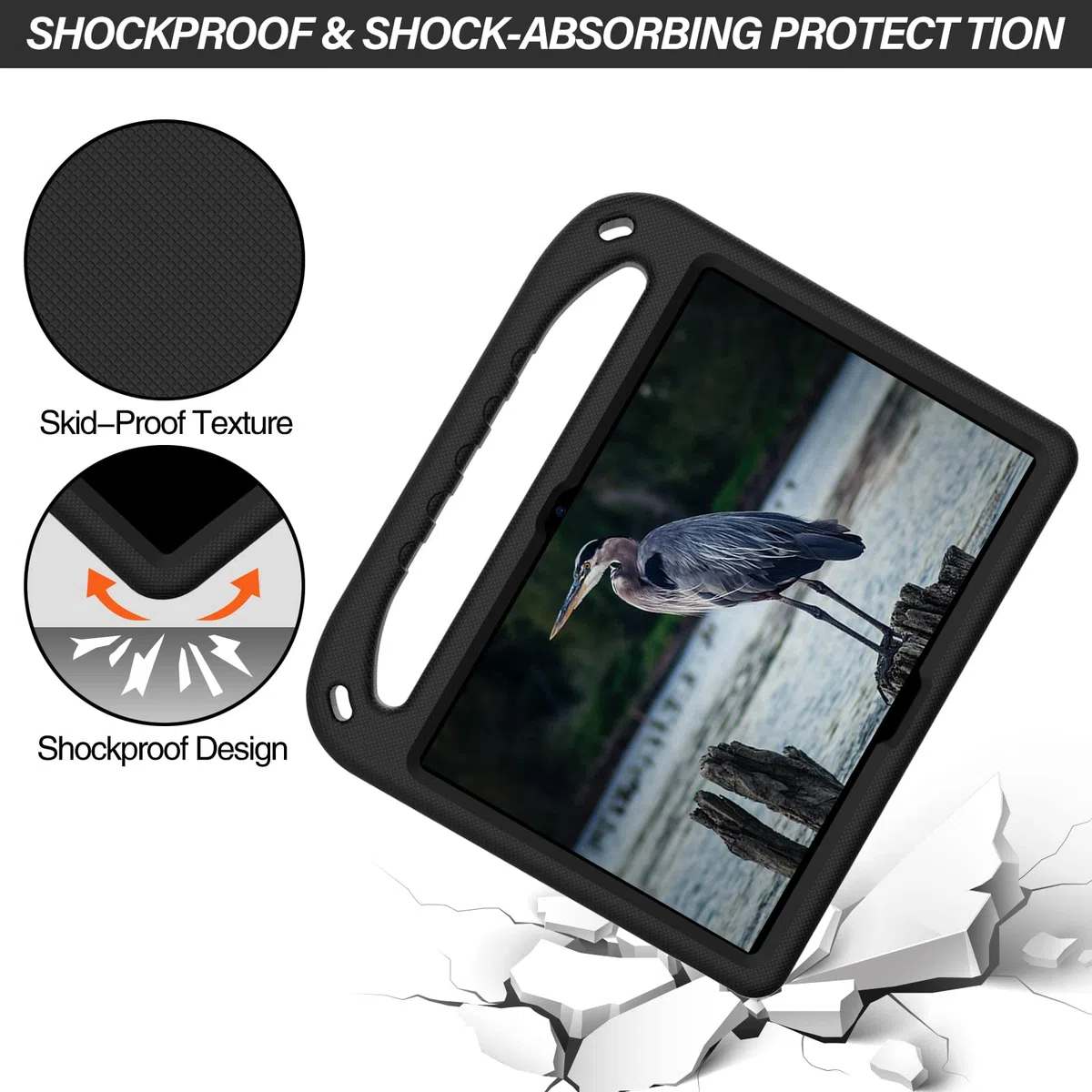 Funda para Lenovo Tab M10 HD TB-X505F TB-X505L, con asa, soporte y correa de hombro a prueba de golpes, funda protectora para Lenovo Tab M10 de 10.1 pulgadas (negro)