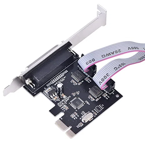 Tarjeta PCIe, Alta Velocidad 2.5 Gbps, Adaptador Puertos RS232 y LPT Paralelo, for Equipos Industriales, Sistemas Antiguos y Conexión Múltiple Dispositivos