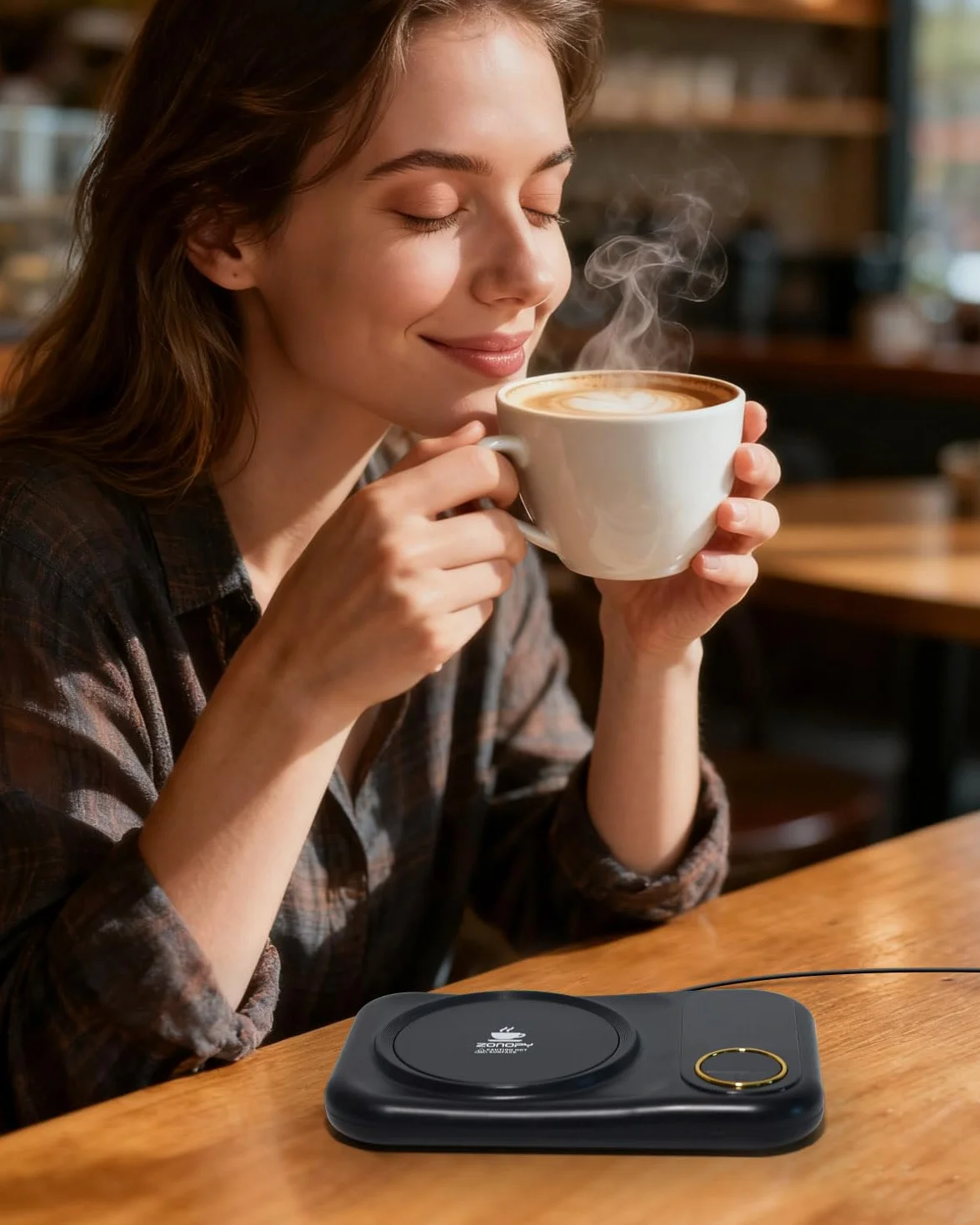 Calentador de café eléctrico con USB, 3 niveles de temperatura de 45 °C, 55 °C y 65 °C, calentador de bebidas eléctricas USB para café