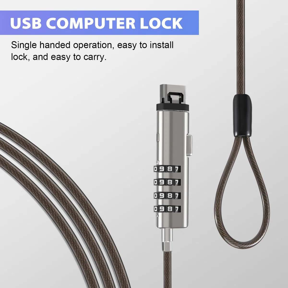 4 Bloqueo de cable de seguridad para ordenador portátil USB un bloqueo universal digital para ordenador portátil