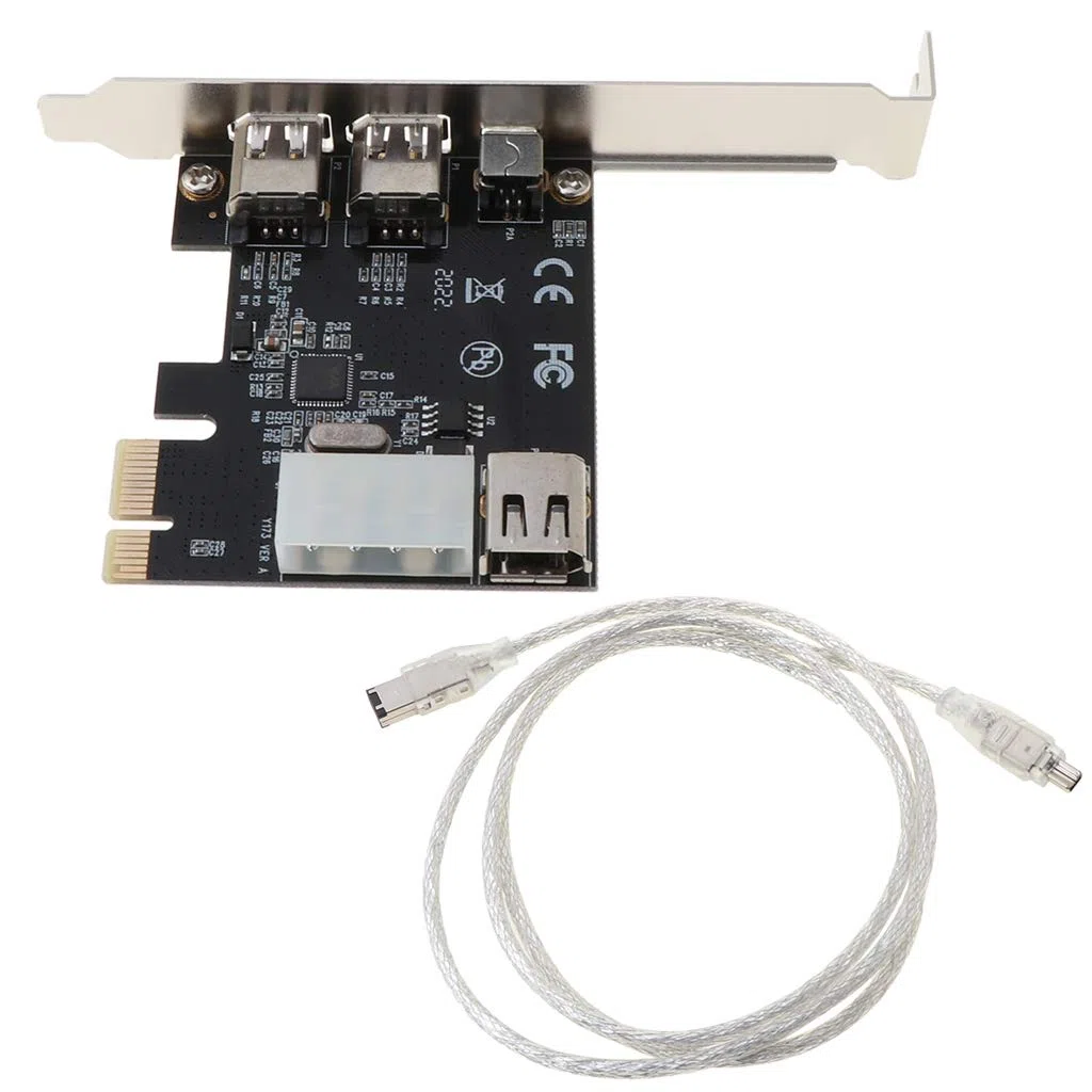 Tarjeta controladora externa PCI FireWire 1394a IEEE1394 de 4 puertos para Windows XP/Vista/7 32/64 bits con cable Firewire tarjeta de video USB 3.0