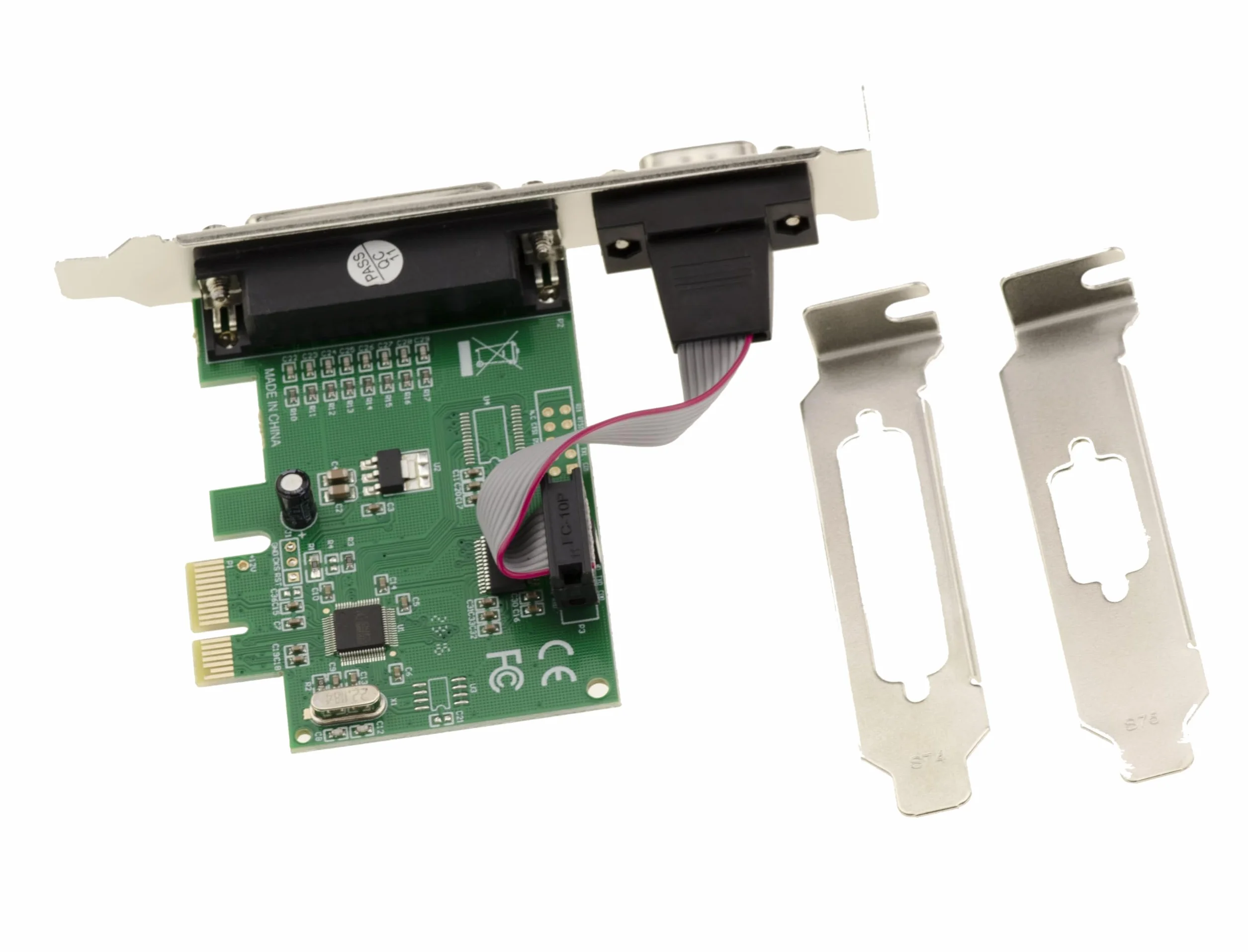 KALEA-INFORMATIQUE Tarjeta controladora combinada PCI Express PCIe con 1 Puerto Serie COM RS232 DB9 y 1 Puerto Paralelo LPT DB25 con chipset WCH382L