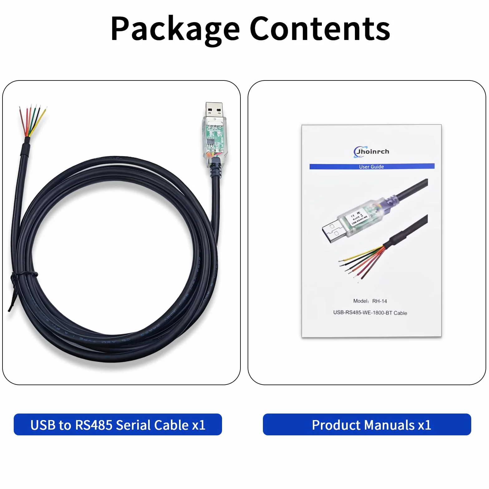 Cable USB-RS485-WE-1800-BT, convertidor adaptador de cable serie USB a RS485 con chip FT232RQ (1,8 m)
