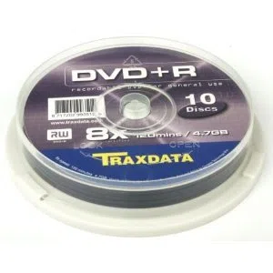 Traxdata Paquete de 10 Discos en Blanco DVD+R de Doble Capa
