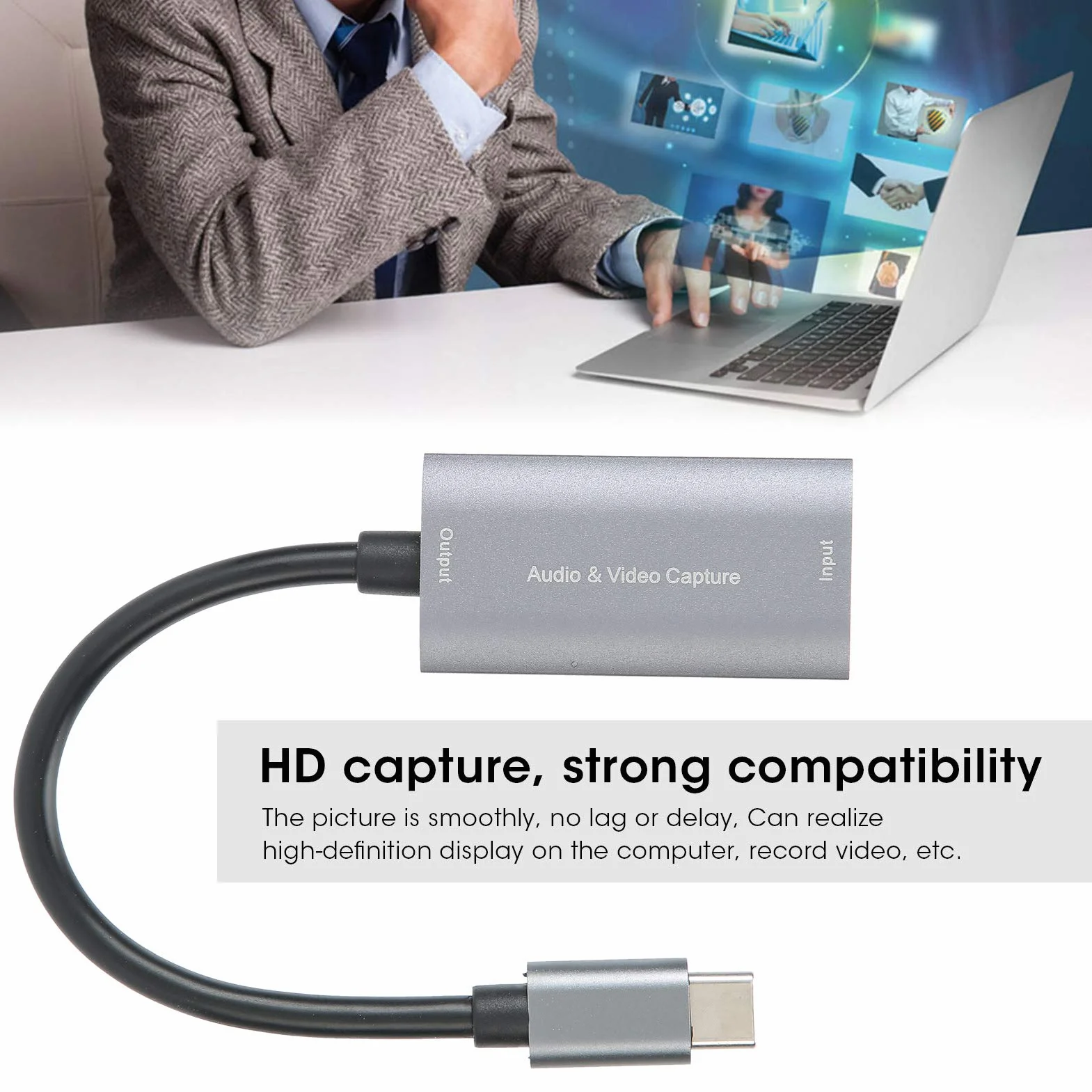 Tarjeta de Captura de Video USB C HDMI a USB C 4K 1080P, Game Live Silver Grey Free Drive Z29A, Tarjeta de Captura de Video para teléfonos móviles, Consolas de Juegos, decodificadores, cámaras