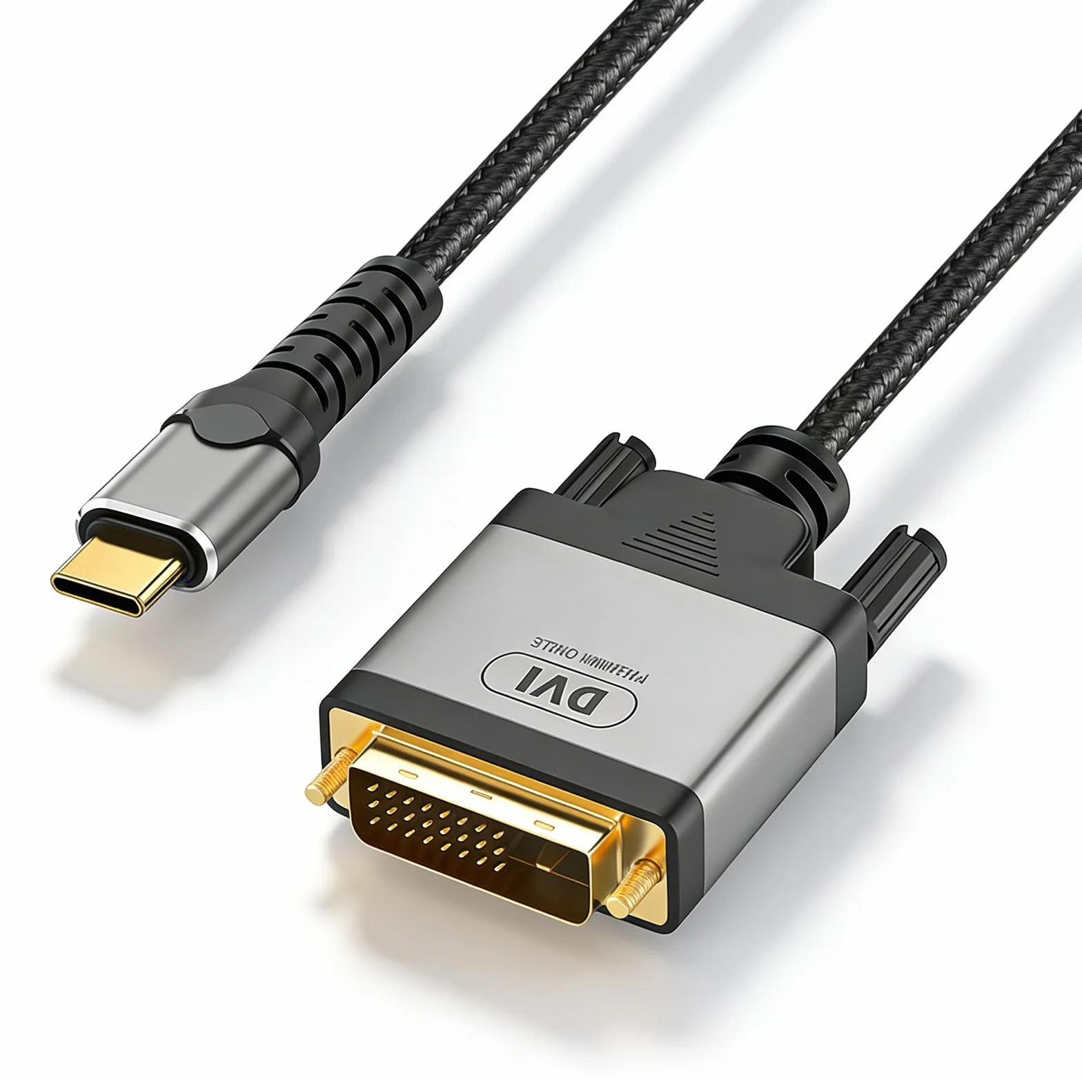 Cable USB C a DVI 4K @30Hz Thunderbolt a DVI Cable USB Type-C (Thunderbolt 3) a DVI, Cable USB-C a DVI-D Compatible con MacBook Pro, Samsung Galaxy, Surface Book, Dell, Pixelbook y más-2M