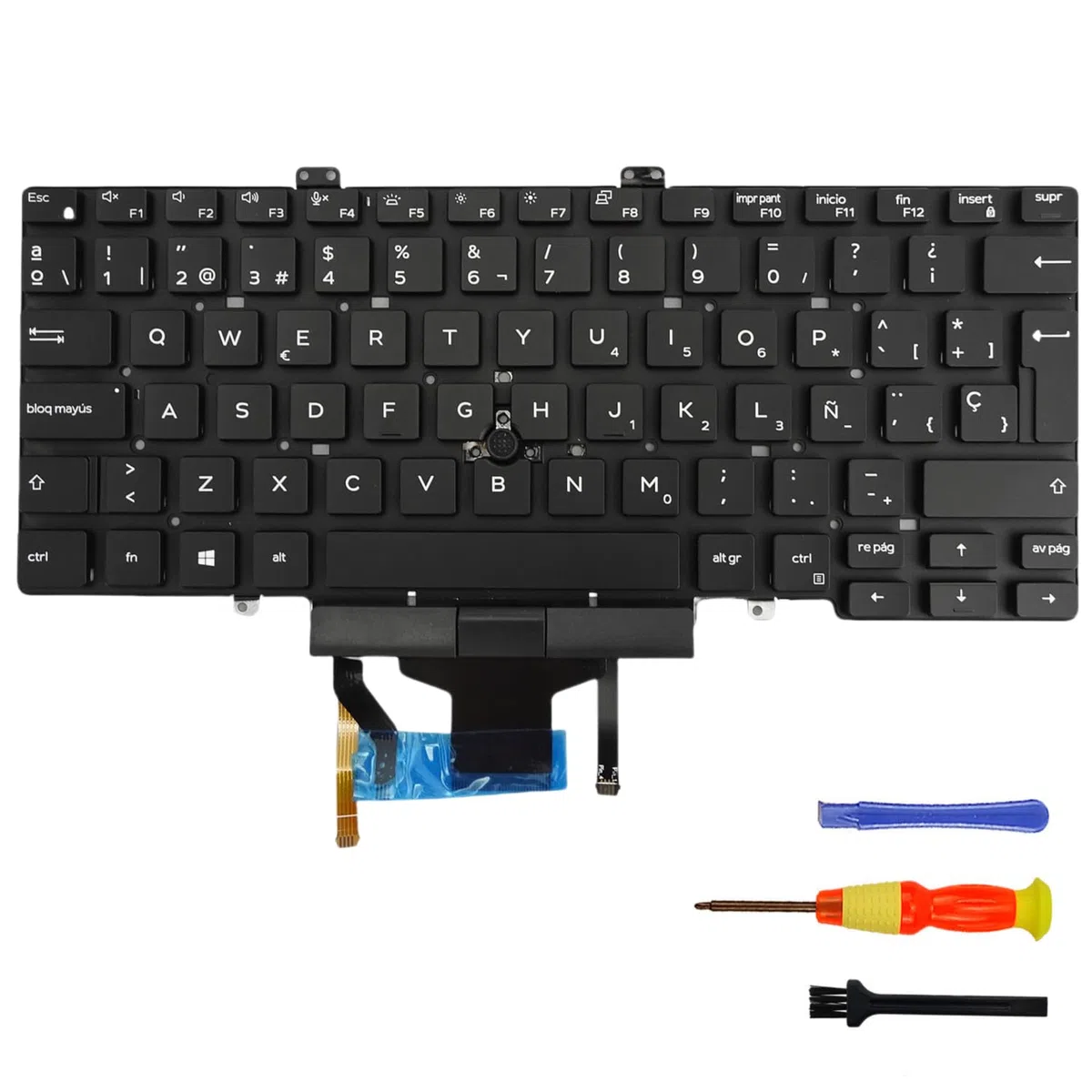Teclado portátil para Dell Latitude 5400 5401 5410 5411 7400 7410 con retroiluminación (Español, Retroiluminación)