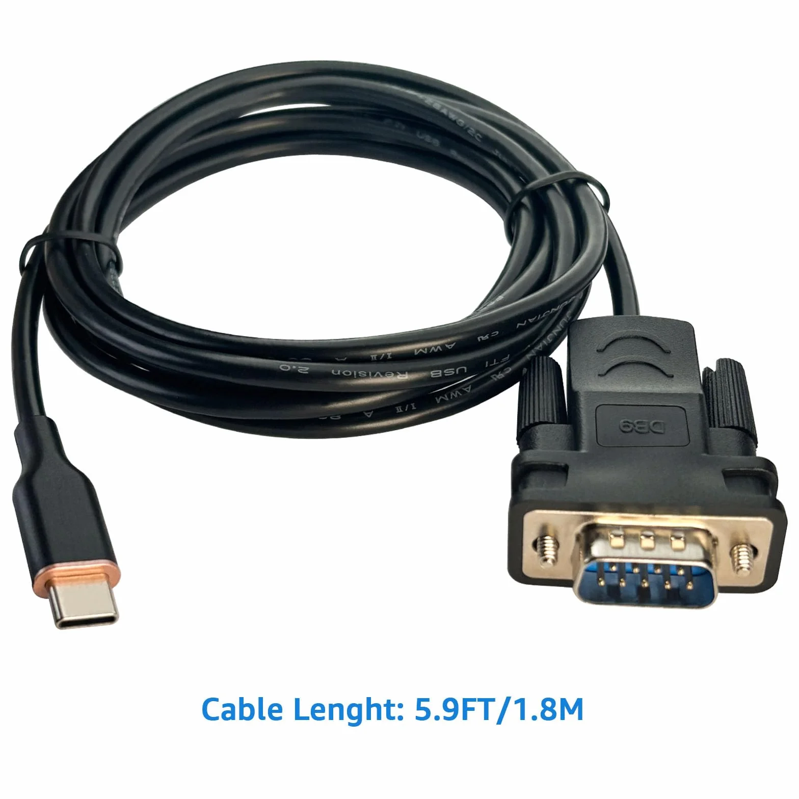 DSD TECH SH-RS232M Cable serie USB-C a RS232 DB9 con chip FTDI para Windows Linux Mac