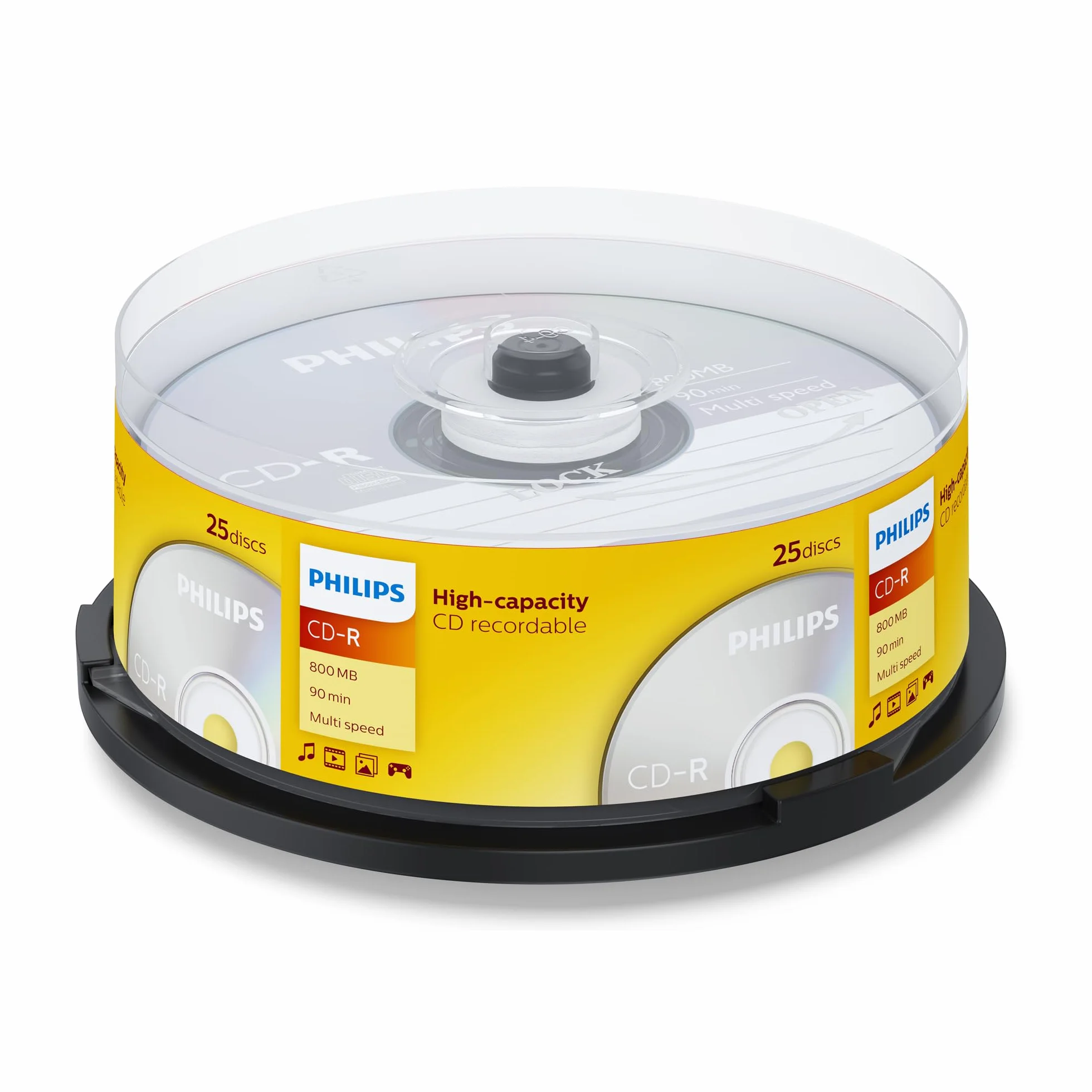 Philips CD-R 90Min / 800 MB / 40X Cakebox (25 Disc)