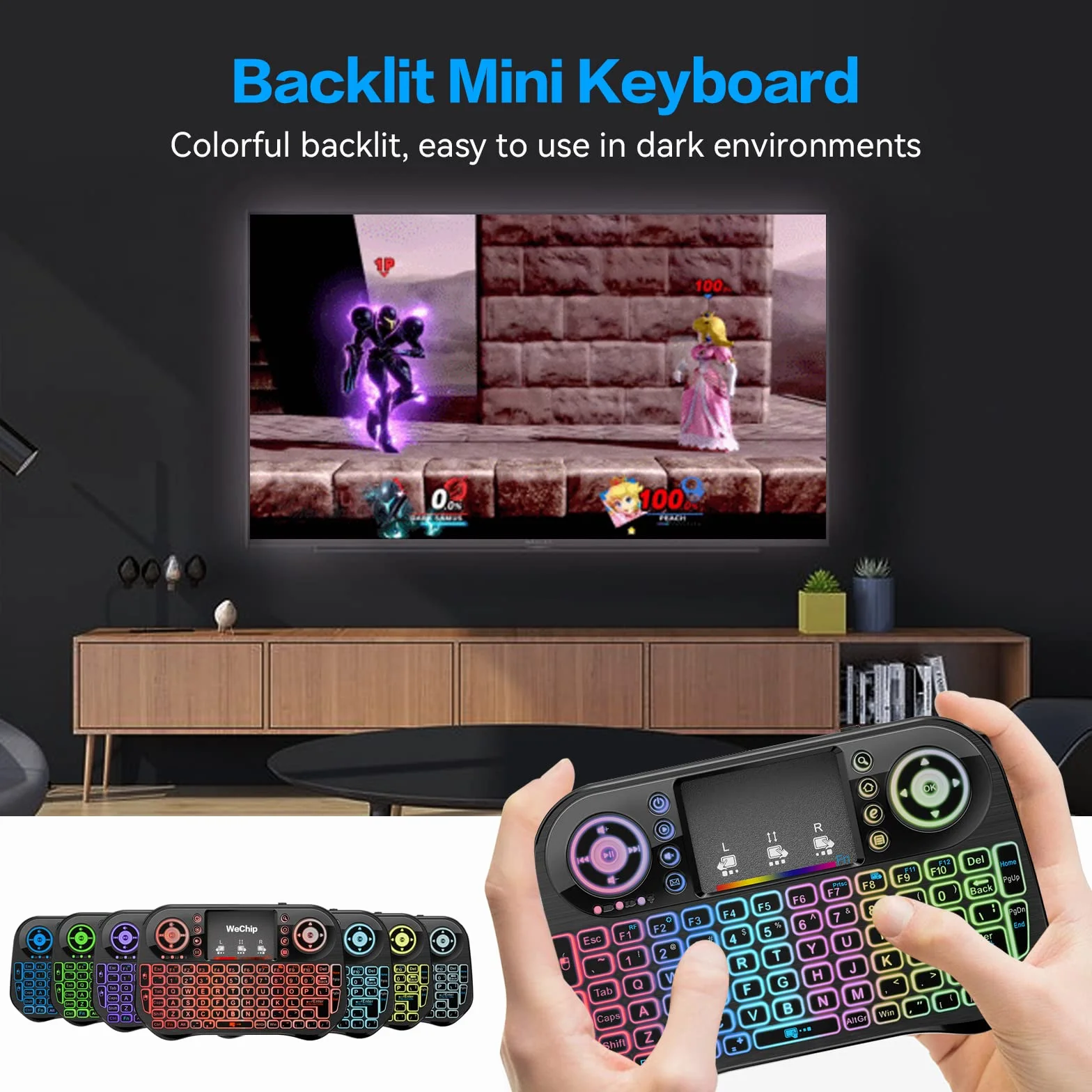LONGYI i10 Mini Teclado Inalambrico, Smart TV, Android Keyboard with Touchpad, Bluetooth y 2.4G Mini Keyboard for Smart TV Remote Control/PC/Pad/Xbox/Android Box/HTPC