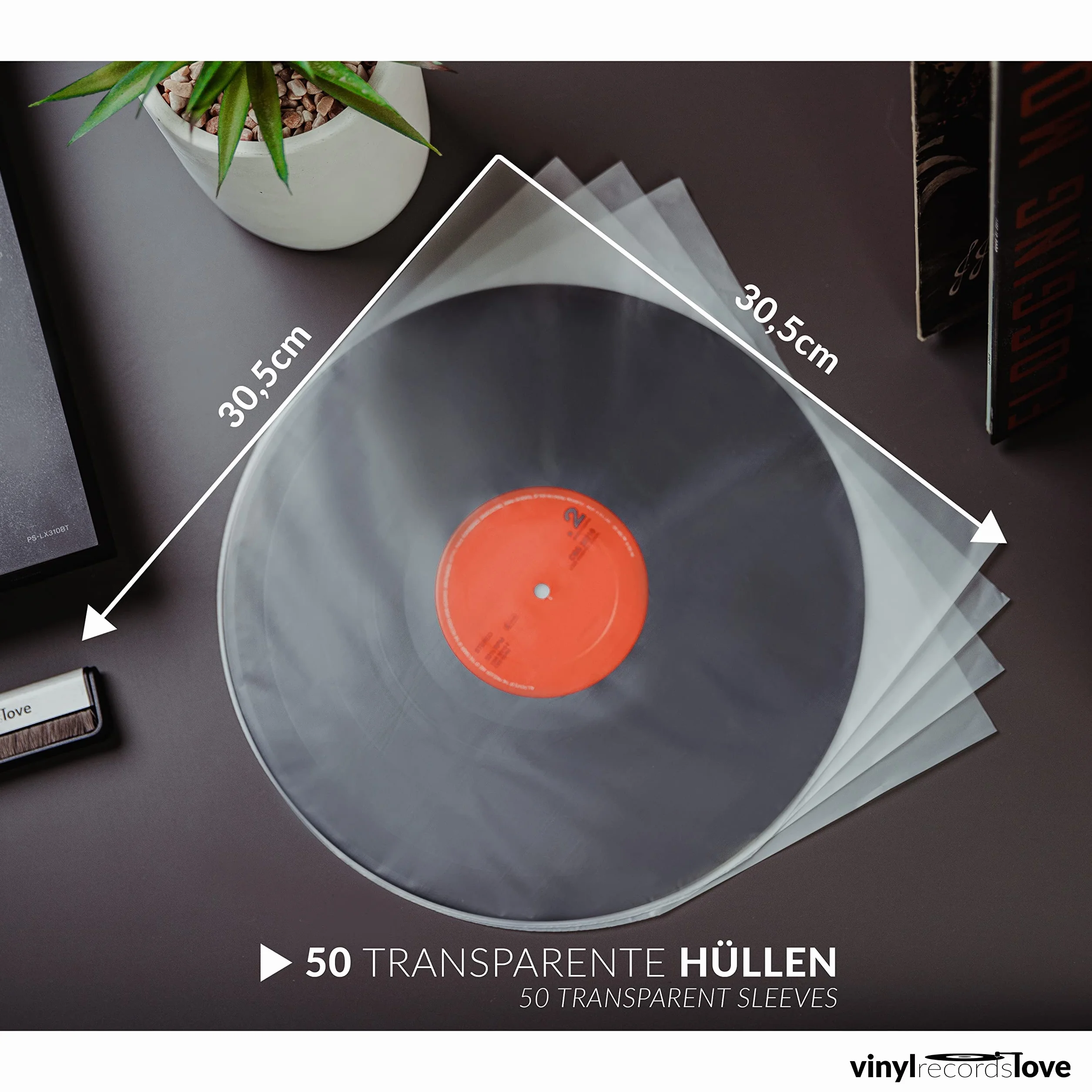 Fundas Interiores para Discos de Vinilo | 50x Fundas vinilo 12" | Fundas para vinilo discos LP | Muy transparentes y robustas | Protección óptima | | Fundas protectoras vinilos antiestáticas