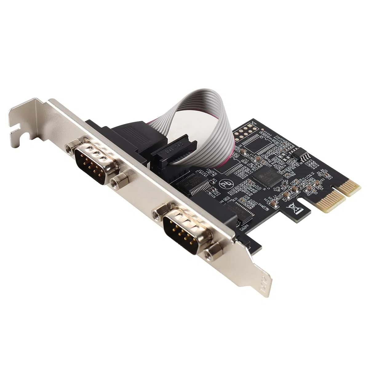 Gorise Tarjeta de expansión Serie PCI Express RS232 DB9 de 2 Puertos para Win XP Vista7, 8 10, 11 32/64 bits para Linux, PCIe