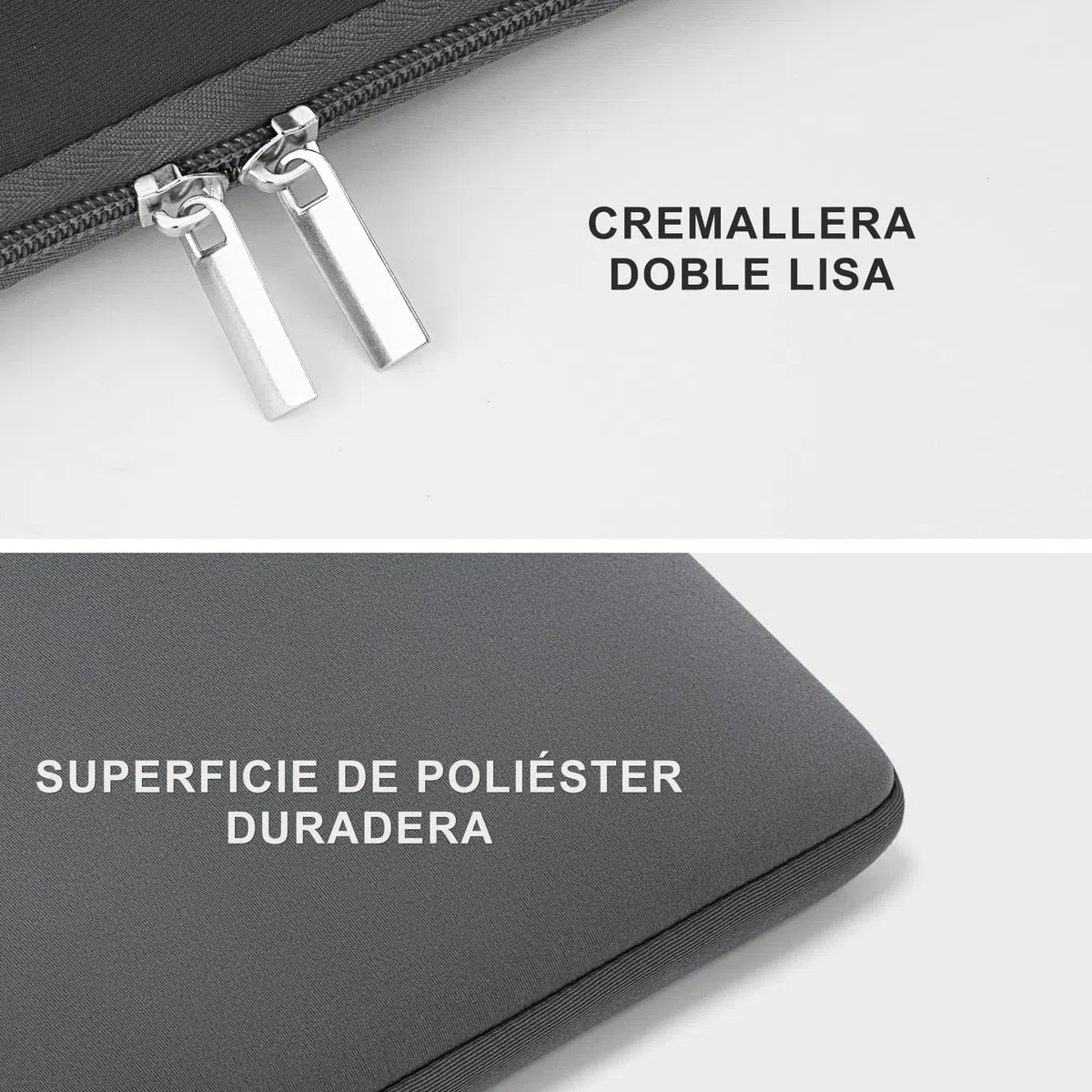 RAINYEAR Funda para Portátil con Bolsa de Accesorios de Bolsillo Compatible con Notebook Chromebook de 13,3 Pulgadas, Macbook Air Pro de 13 Pulgadas A1369 A1466 A1278(Gris,Versión Mejorada)