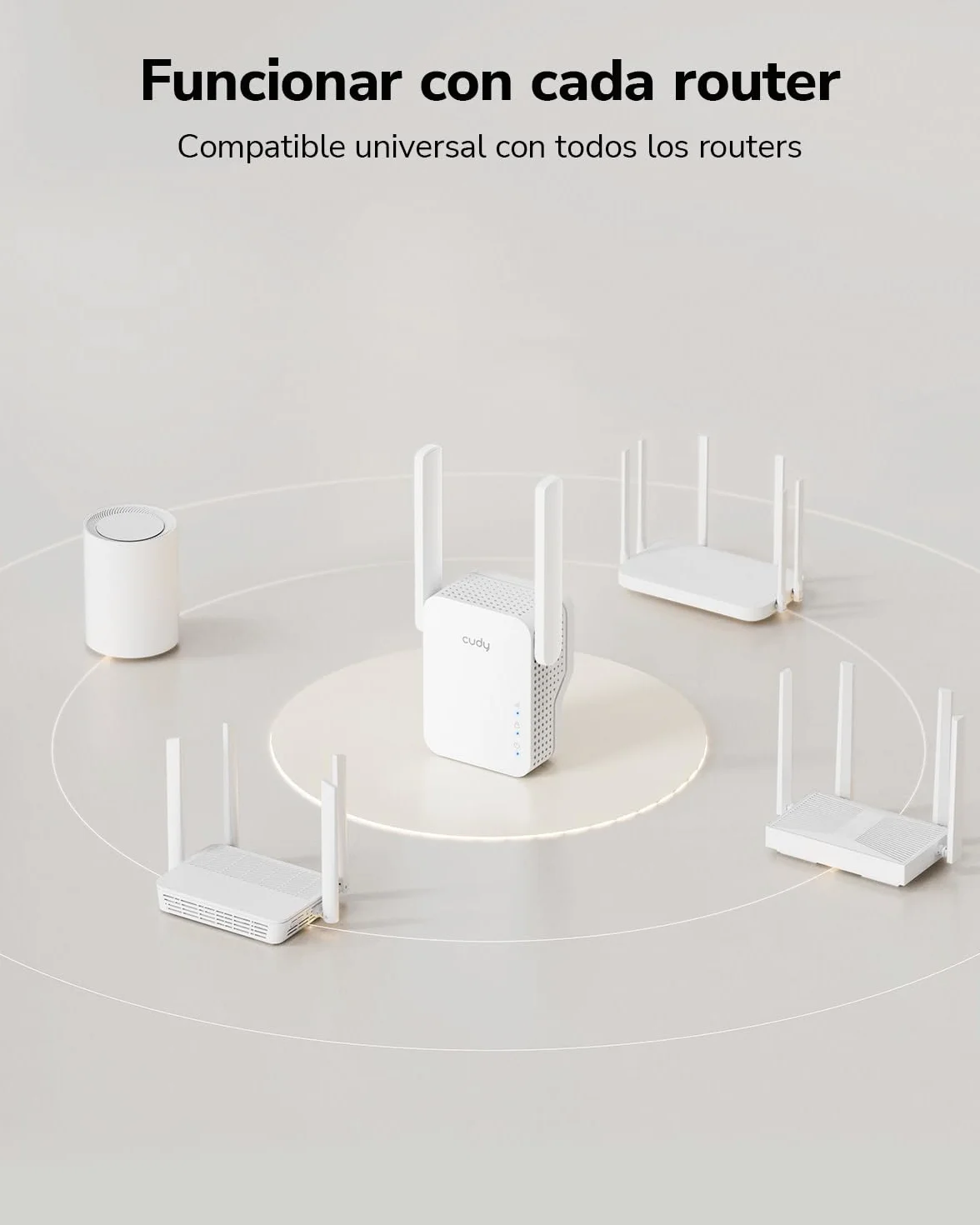 Cudy AC1200 Mesh- Repetidor de WiFi Mesh1200Mbps 5GHz/2.4GHz, Amplificador WiFi Extensor con Enchufe, Indicador de Señal, Antenas Internas, Blanco RE1200