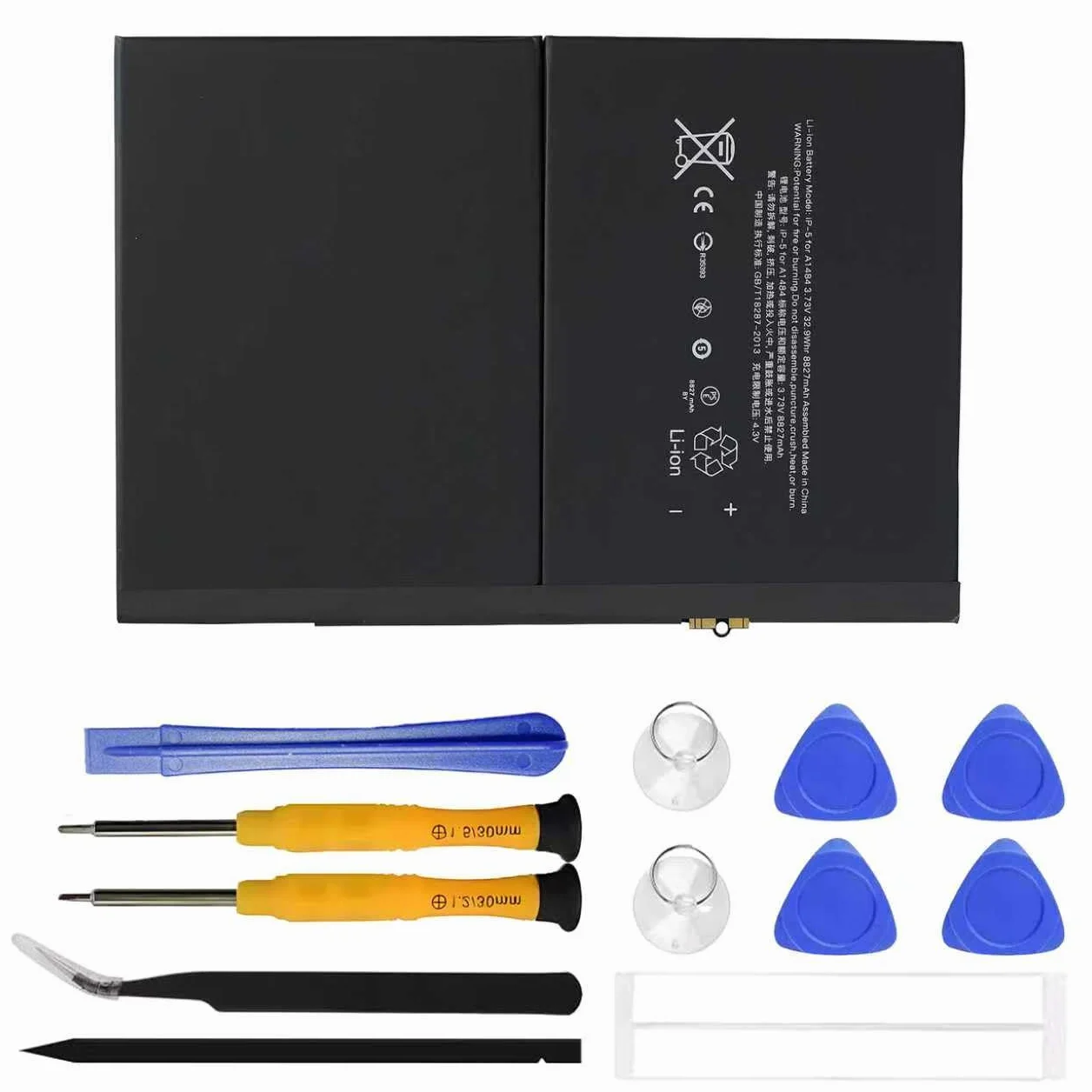Batería de repuesto A1484 para iPad 5th 7th 8th 9th iPad A1474 A1475 A1476 A1822 A1823 A1893 A1954 A2197 A2200 A2198 Batería de repuesto con juego de herramientas