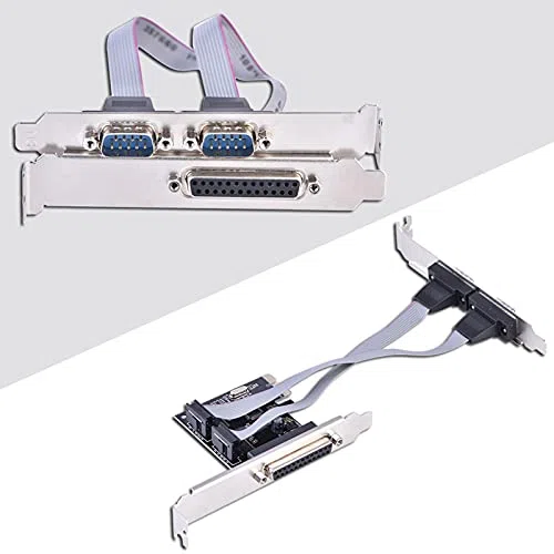 Tarjeta PCIe, Alta Velocidad 2.5 Gbps, Adaptador Puertos RS232 y LPT Paralelo, for Equipos Industriales, Sistemas Antiguos y Conexión Múltiple Dispositivos