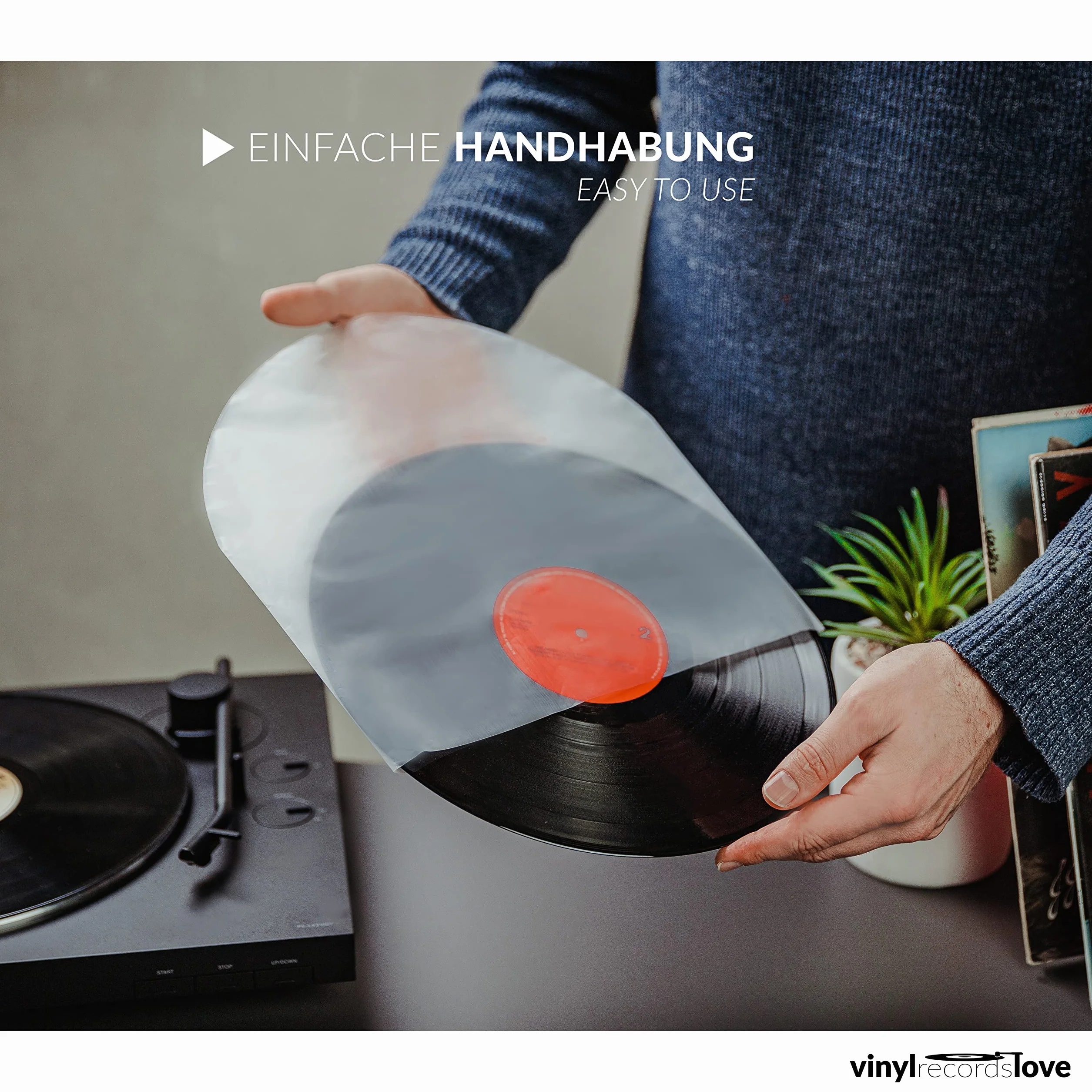 Fundas Interiores para Discos de Vinilo | 50x Fundas vinilo 12" | Fundas para vinilo discos LP | Muy transparentes y robustas | Protección óptima | | Fundas protectoras vinilos antiestáticas