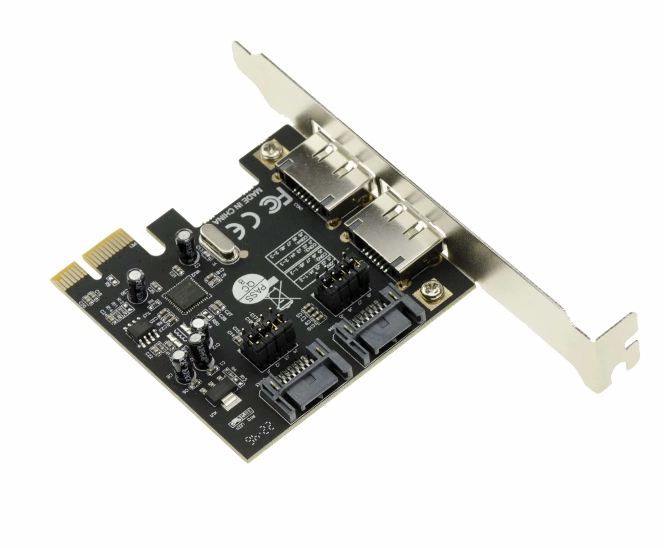 KALEA-INFORMATIQUE Tarjeta controladora PCI Express PCIe 2-SATA 3 con zócalos SATA internos y eSATA externos. Conjunto de Chips ASM1061