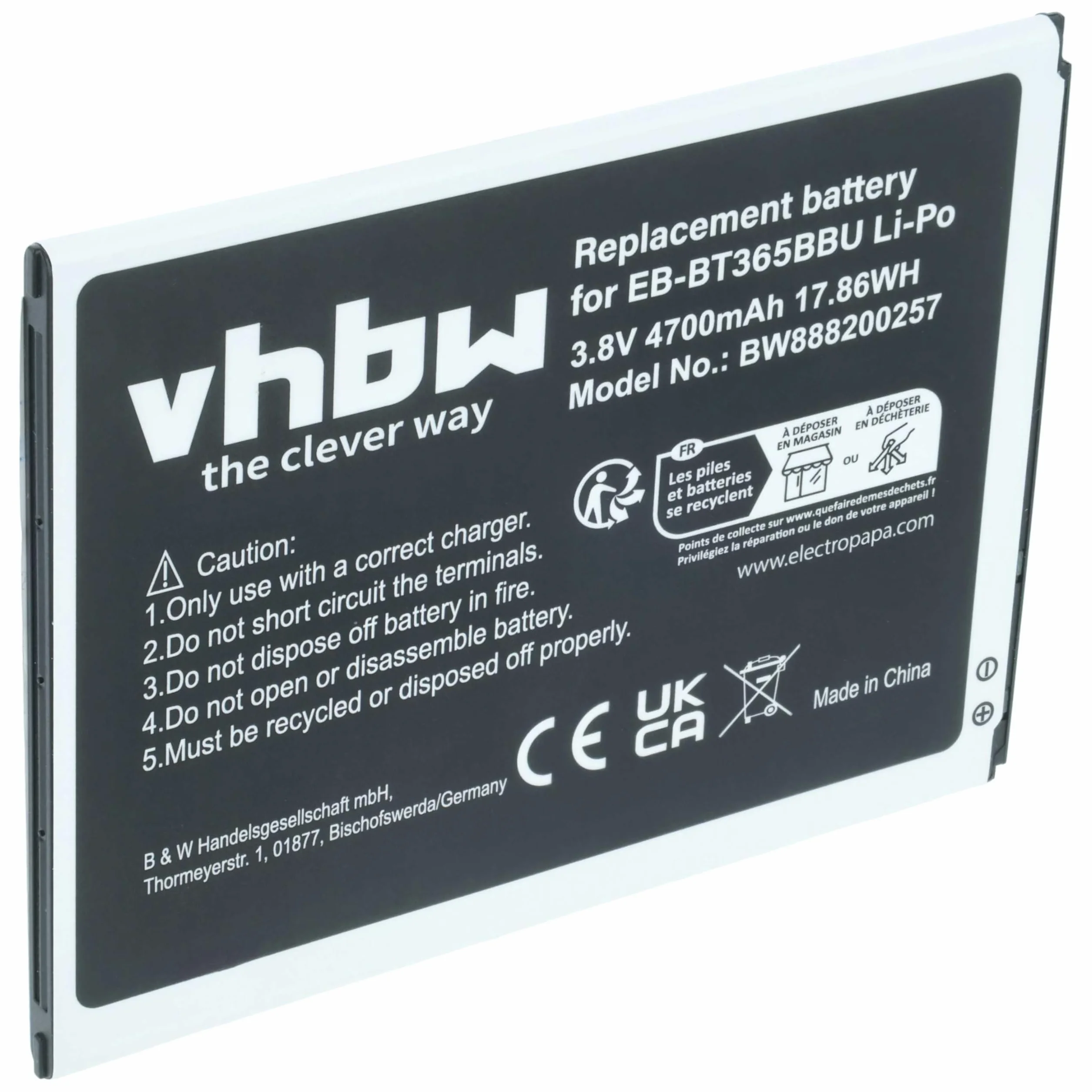 vhbw 1x batería reemplaza Samsung EB-BT365BBU, EB-BT365BBC, EB-BT365BBE, EB-BT365BBUBUS, GH43-04317A para Tablet, Pad (4700 mAh, 3,8 V, Li-Poli)