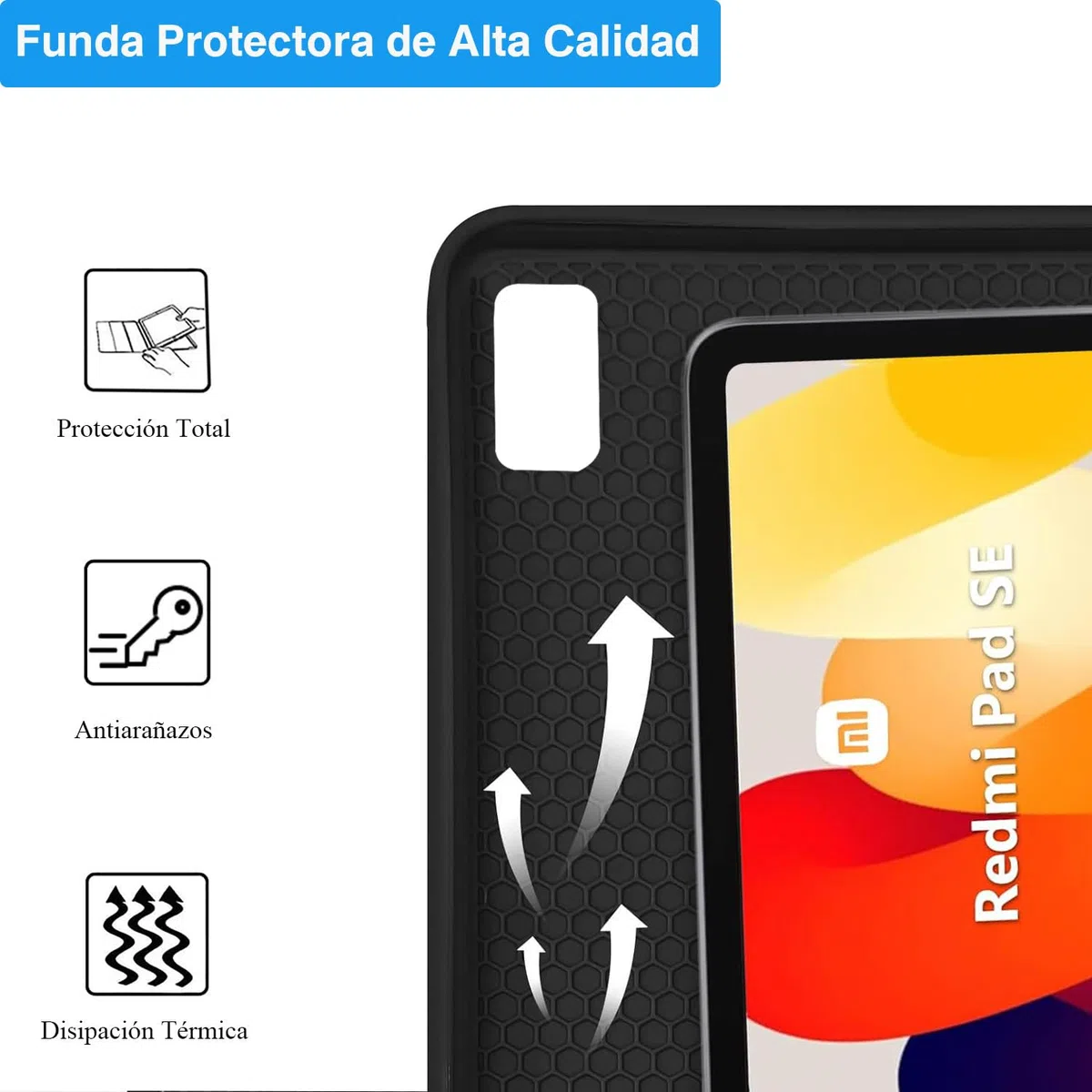 Funda Teclado para Xiaomi Redmi Pad SE 11 Pulgadas, Español Ñ Bluetooth Magnético, Smart Funda con Teclado QWERTY para Xiaomi Redmi Pad SE 11 Pulgadas 2023, Negro