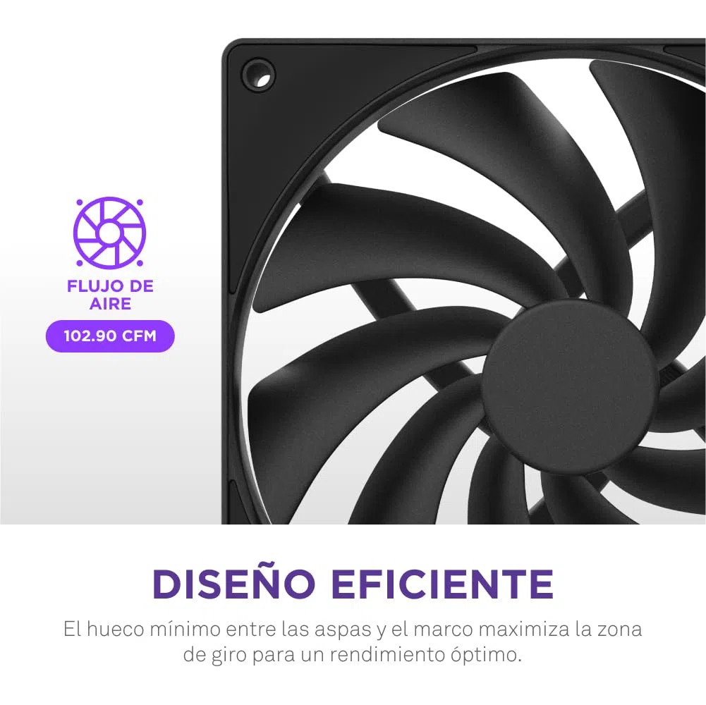 NZXT F140Q | Ventilador Silencioso de 140 mm para Caja de PC | Entrada o Salida de Aire | Marco Biselado | Rodamientos Dinámicos Fluidos | Control PWM | Negro