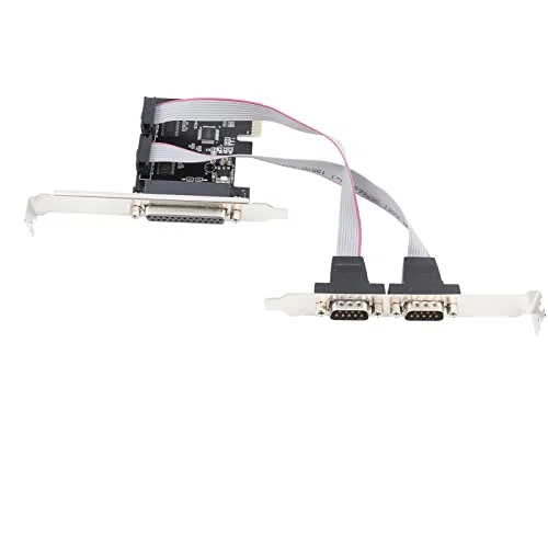 Tarjeta PCIe, Alta Velocidad 2.5 Gbps, Adaptador Puertos RS232 y LPT Paralelo, for Equipos Industriales, Sistemas Antiguos y Conexión Múltiple Dispositivos