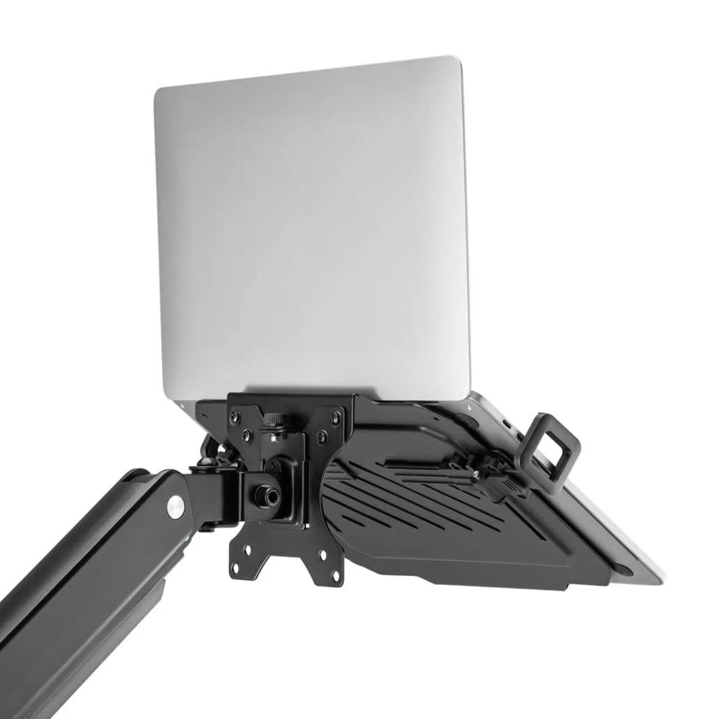 CABLEPELADO Soporte Universal Portátil Ergonómico y Ajustable para Mesa en Metal, Base para Portátiles 12-17", 9Kg Carga Máxima, No Incluye Brazo