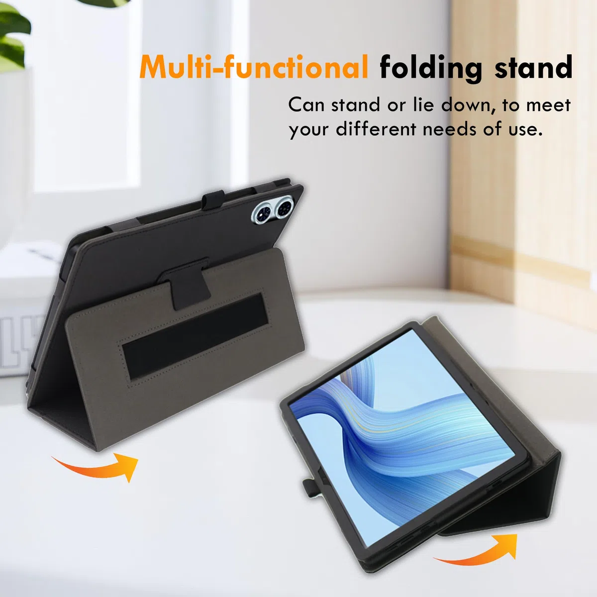 zZjoOoj Funda para Teclast T60 Plus/Odea A12 12 Pulgada,Negro PU Cuero Billetera Flip Protectora Carcasa con 1 Piezas Cristal Templado Protector de Pantalla para Teclast T60 Plus