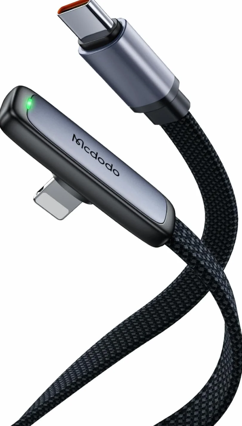 mcdodo Cable USB C a Lightning de 36 W para iPhone, cable de carga USB C corto, 90 grados, cable de carga de nailonC Fast para iPhone 14, 13, 12, 11, XS, XS Max, XR, X, 8,8 Plus, 7,7 Plus, 6s, 6s Plus