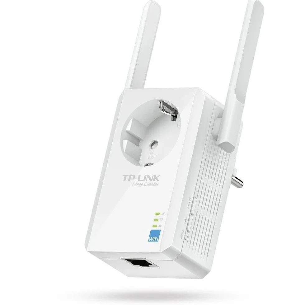 TP-Link TL-WA860RE - Repetidor de Red WiFi Extensor Amplificador de Cobertura (Puerto Ethernet, 10/100 mbps, con Enchufe, 300 Mbps, 2 Antenas), Color Blanco