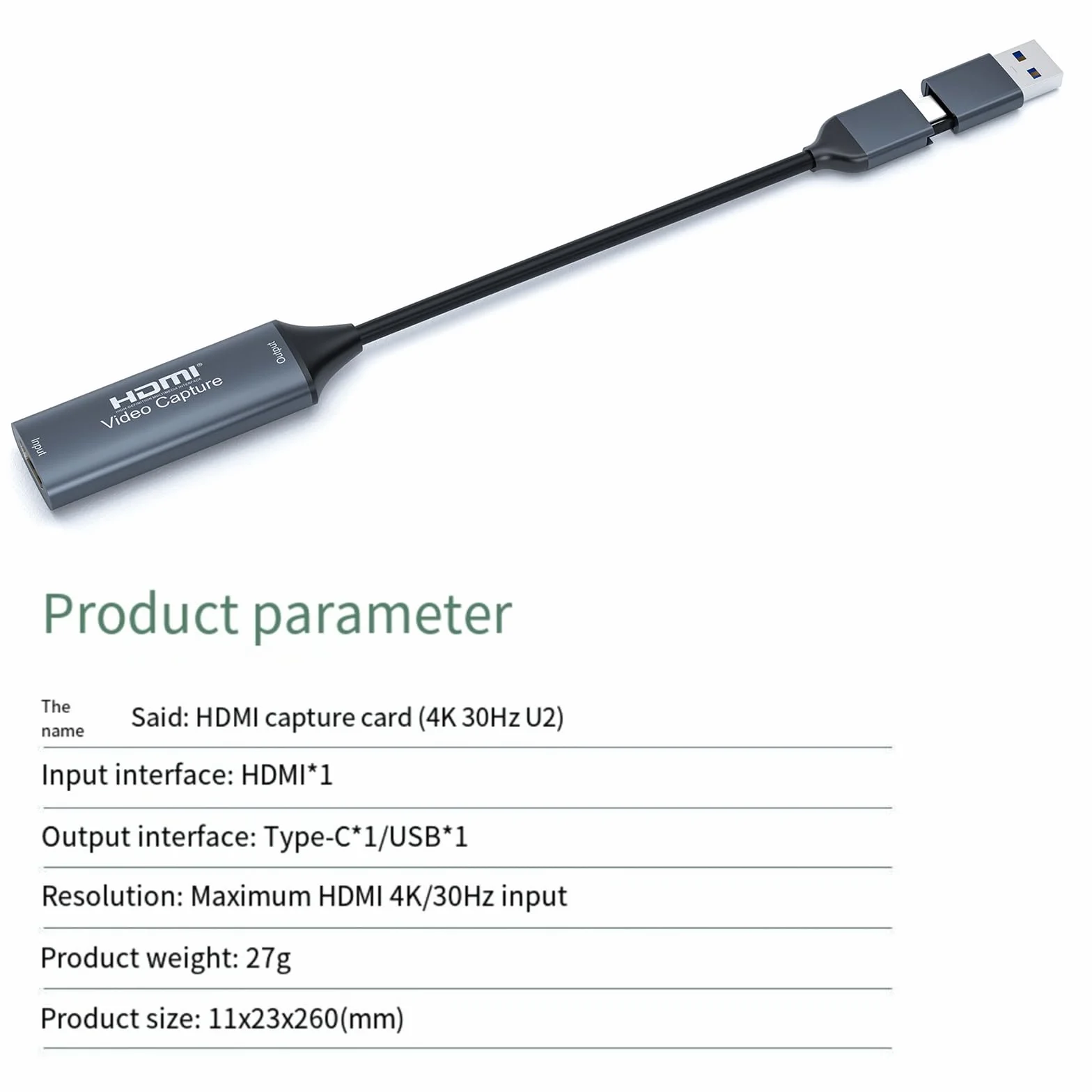 Tarjeta de grabación de vídeo 2 en 1, USB 3.0 HDMI a USB tipo C, 4K 1080P, gris, Windows, Mac, Linux, PS5/4, XBOX, DSLR, videocámara, smartphone