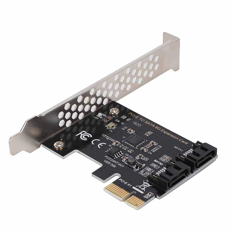 Tarjeta de extensión PCI Express a SATA 3.0, 6Gbps 2 Puertos SATA 6 Gbps Tarjeta controladora PCI Express SATA Módulo de Placa adaptadora de Tarjeta PCIE SATA III de Doble Puerto
