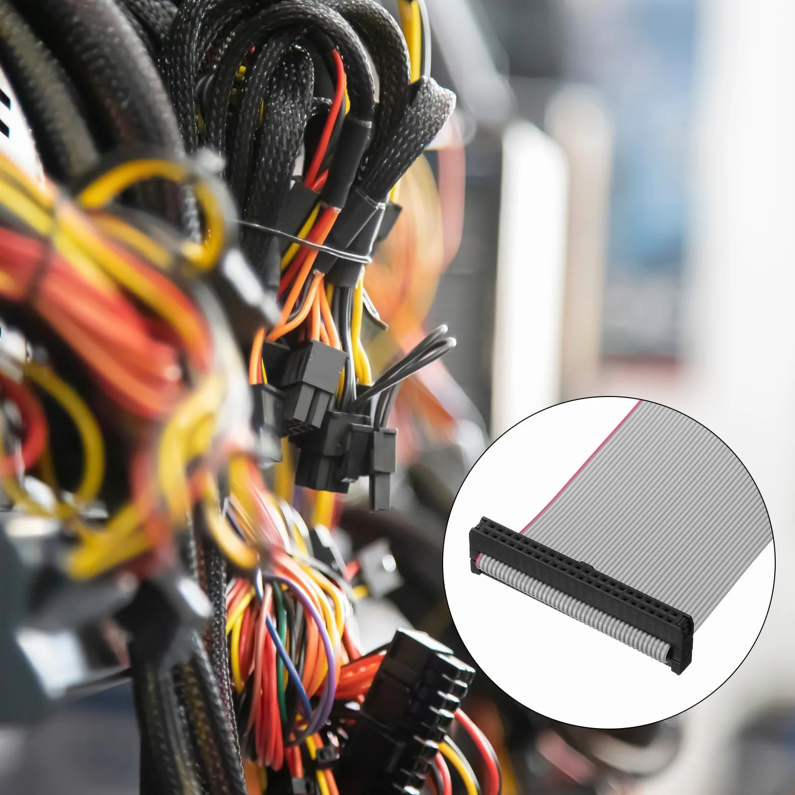 sourcing map IDC Cable de Cinta de Alambre Plano FC/FC Conector Tipo A de 50 Pines 2,54 mm de Paso 1m de Largo