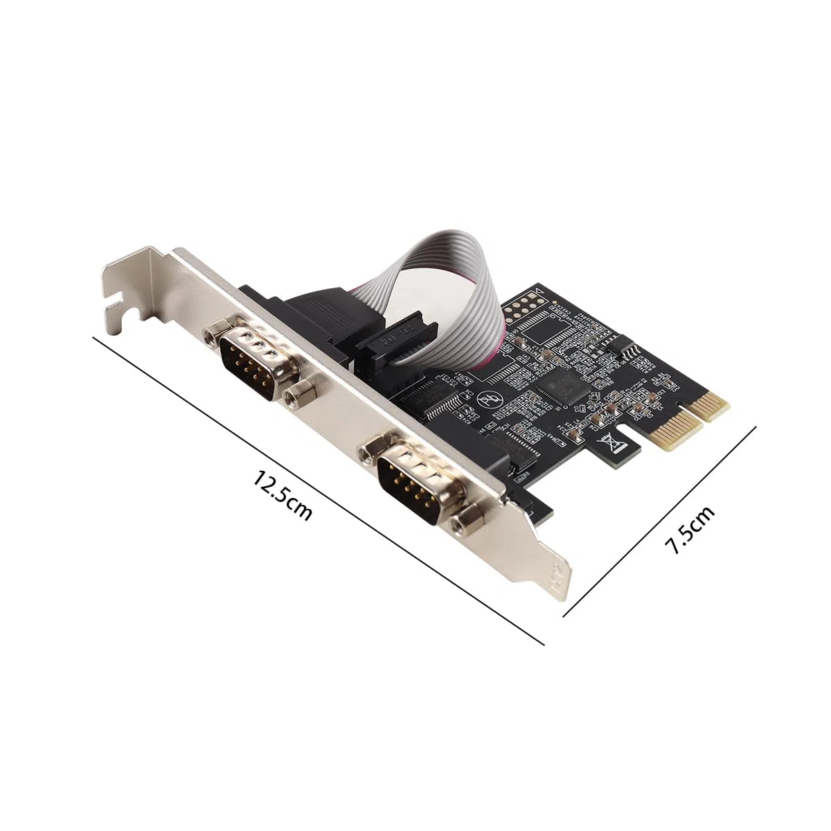 Gorise Tarjeta de expansión Serie PCI Express RS232 DB9 de 2 Puertos para Win XP Vista7, 8 10, 11 32/64 bits para Linux, PCIe