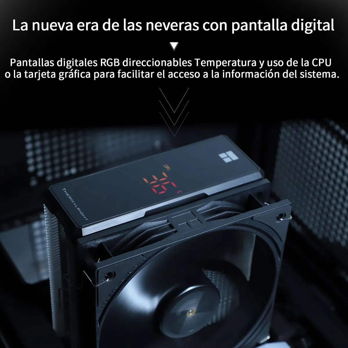 Thermalright Assassin X 120R Enfriador de CPU Negro Digital, Cubierta superior de pantalla digital,Enfriamiento de disipador de calor de computadora, Soporte AM4/AM5,Intel LGA1851/1700/115X/1200