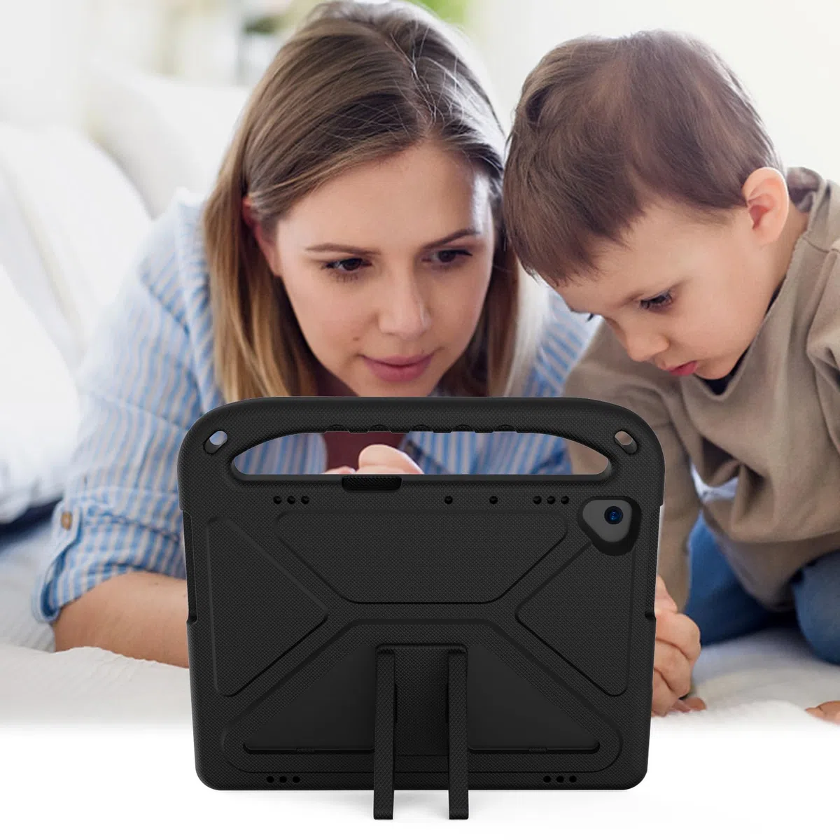 Funda para Lenovo Tab M10 HD TB-X505F TB-X505L, con asa, soporte y correa de hombro a prueba de golpes, funda protectora para Lenovo Tab M10 de 10.1 pulgadas (negro)