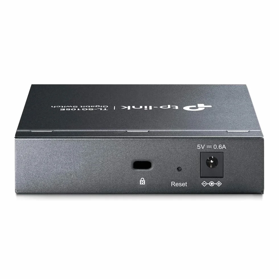 TP-Link TL-SG105E Unmanaged Pro Switch, 5 Puertos Gigabit Inteligente, Plug and Play, Gigabit Puerto, Caso Metal VLAN, QoS, Software de Gestión Inteligente Fácil, Negro