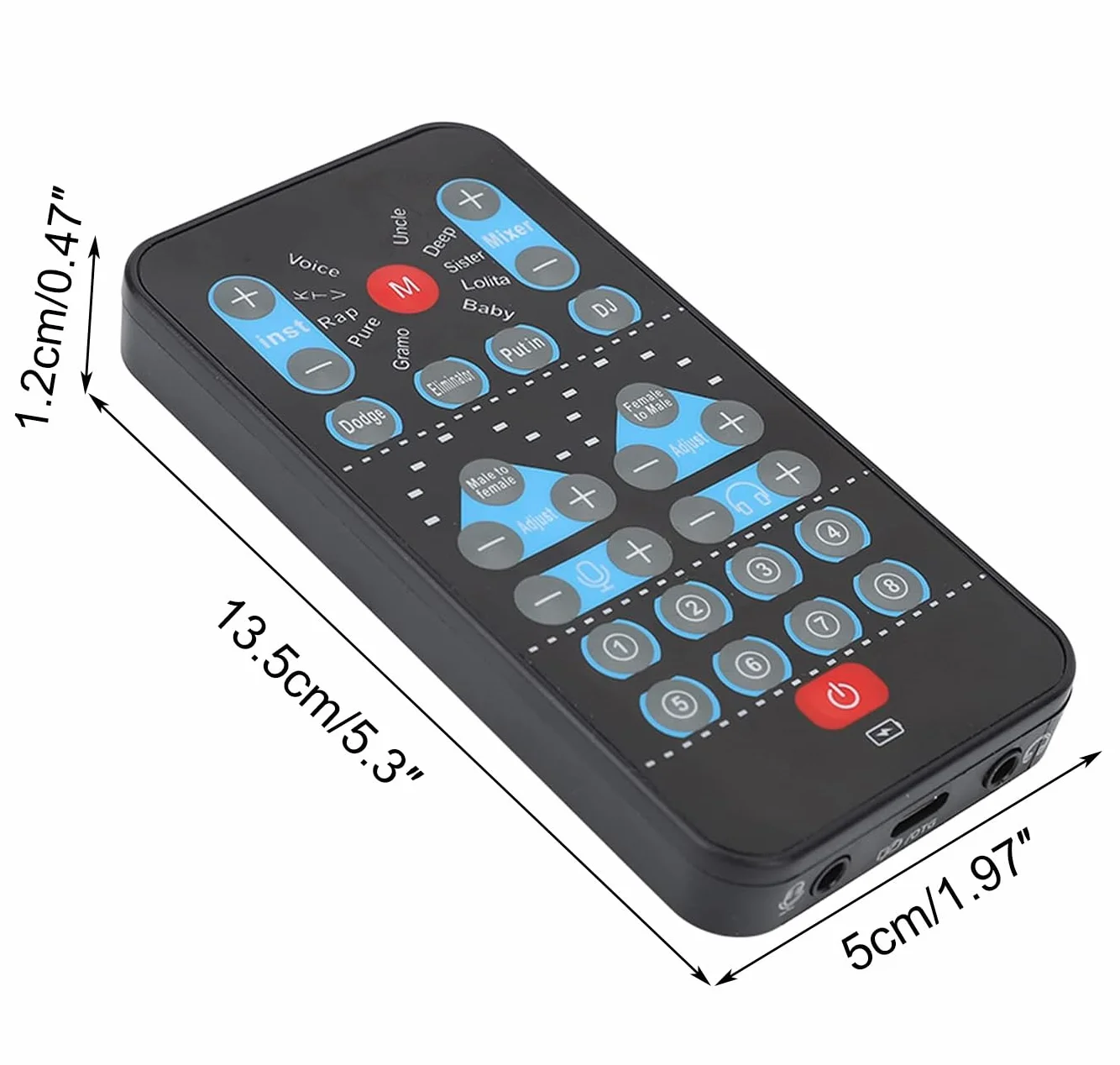 Cambiador de Voz, Tarjeta de Sonido de Mano con 8 Efectos de Sonido Chip Profesional Pequeño Fácil de Manejar para PC Ordenador Teléfono Móvil Transmisión en Directo