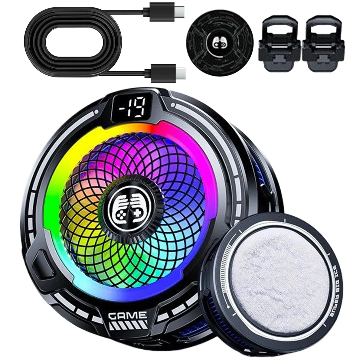 Phone Cooler,Disipador Magnético 30W Ligero Para Teléfono - Enfriador Portátil Velocidad Ajustable para Smartphones Tabletas Juegos Streaming Exterior Clima Caluroso Verano